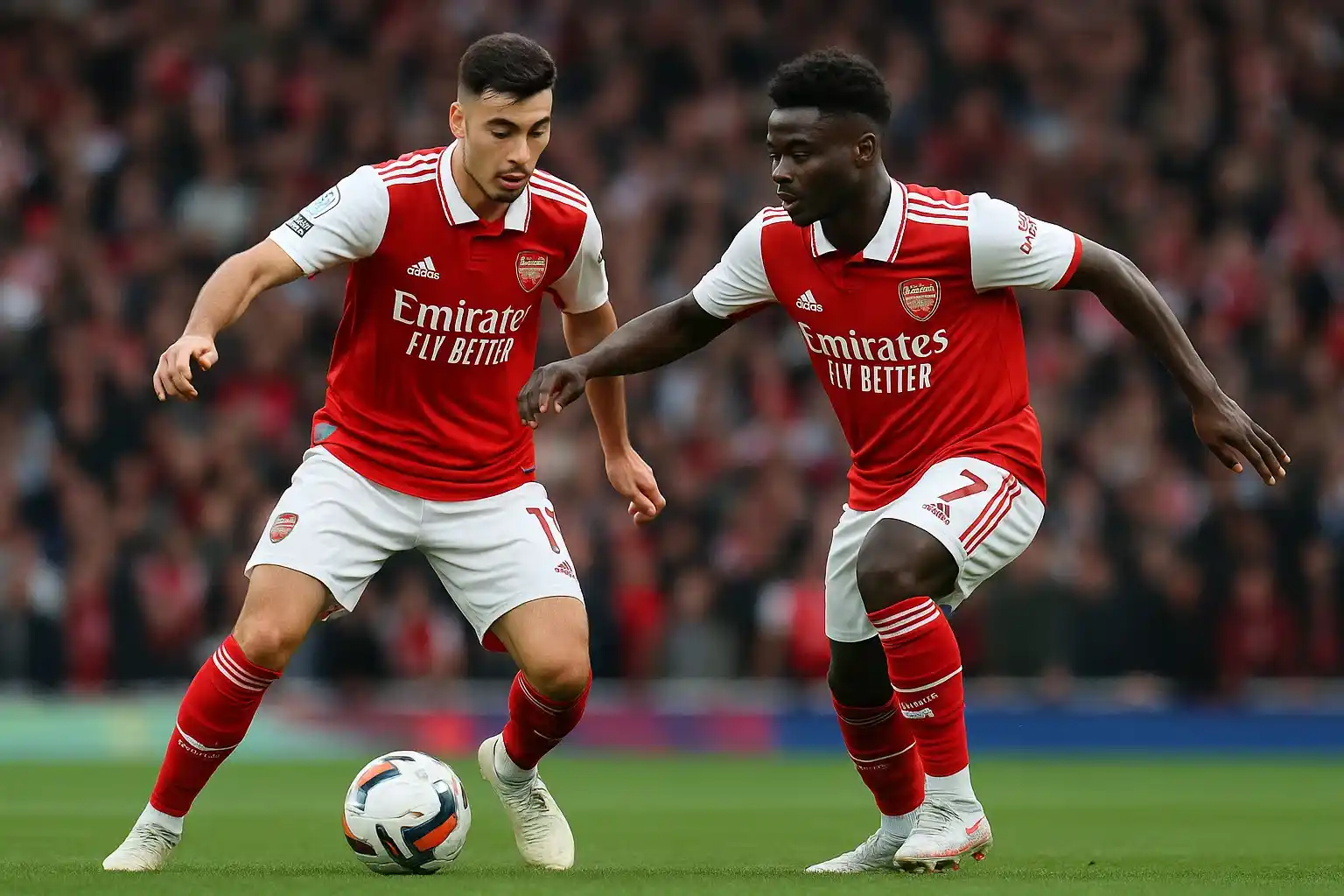 Gabriel Martinelli phối hợp cùng Bukayo Saka